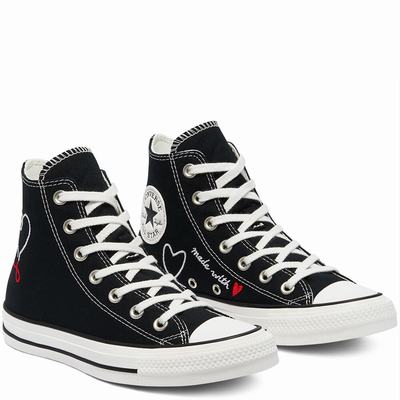 Converse Love Thread Chuck Taylor All Star - Naisten Matalavartiset Tennarit - Mustat/Valkoinen